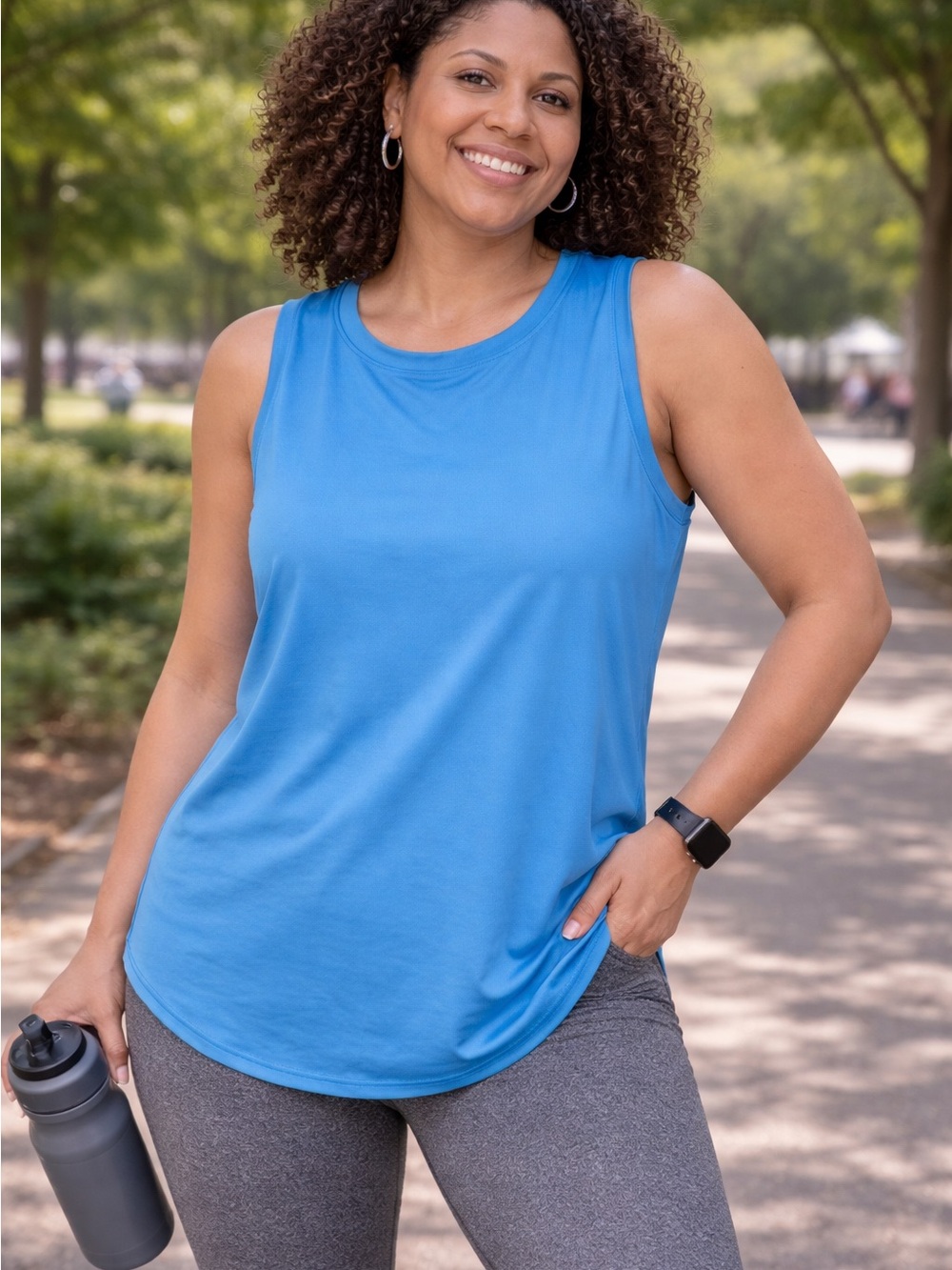 CRZ YOGA Vibrant Blue Muscle Tee